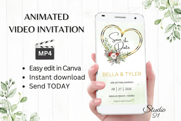 Digital Save the Date Announcement W2188: Effortless Elegance