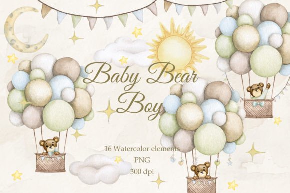 Sweet Dreams and Teddy Bears: A Watercolor Collection for Boys
