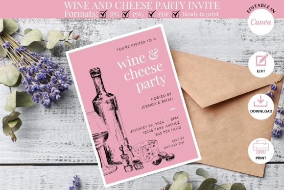 Uncork the Perfect Vibe with a Customizable Wine & Cheese Invite
